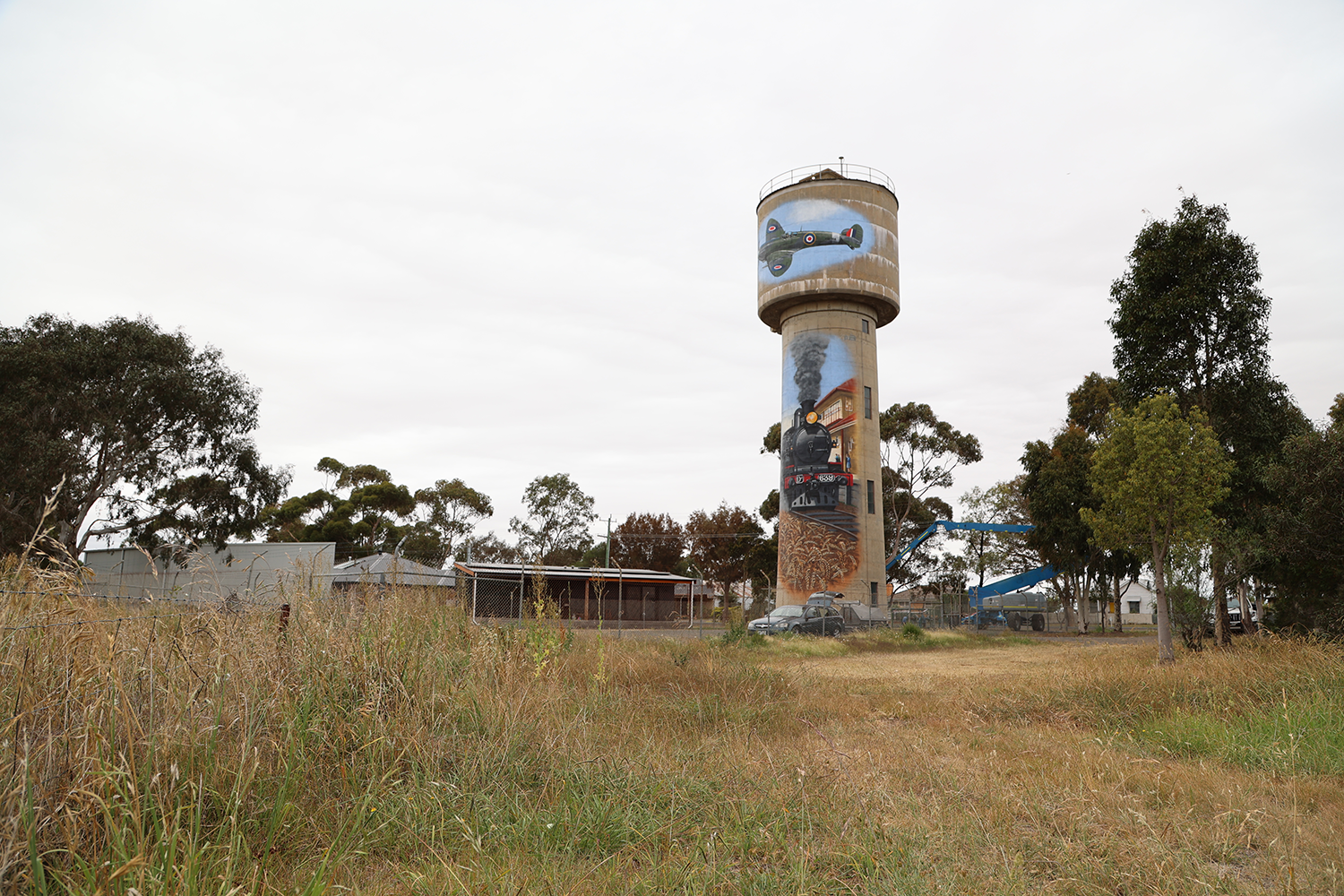 Image of painted Cressy water tower